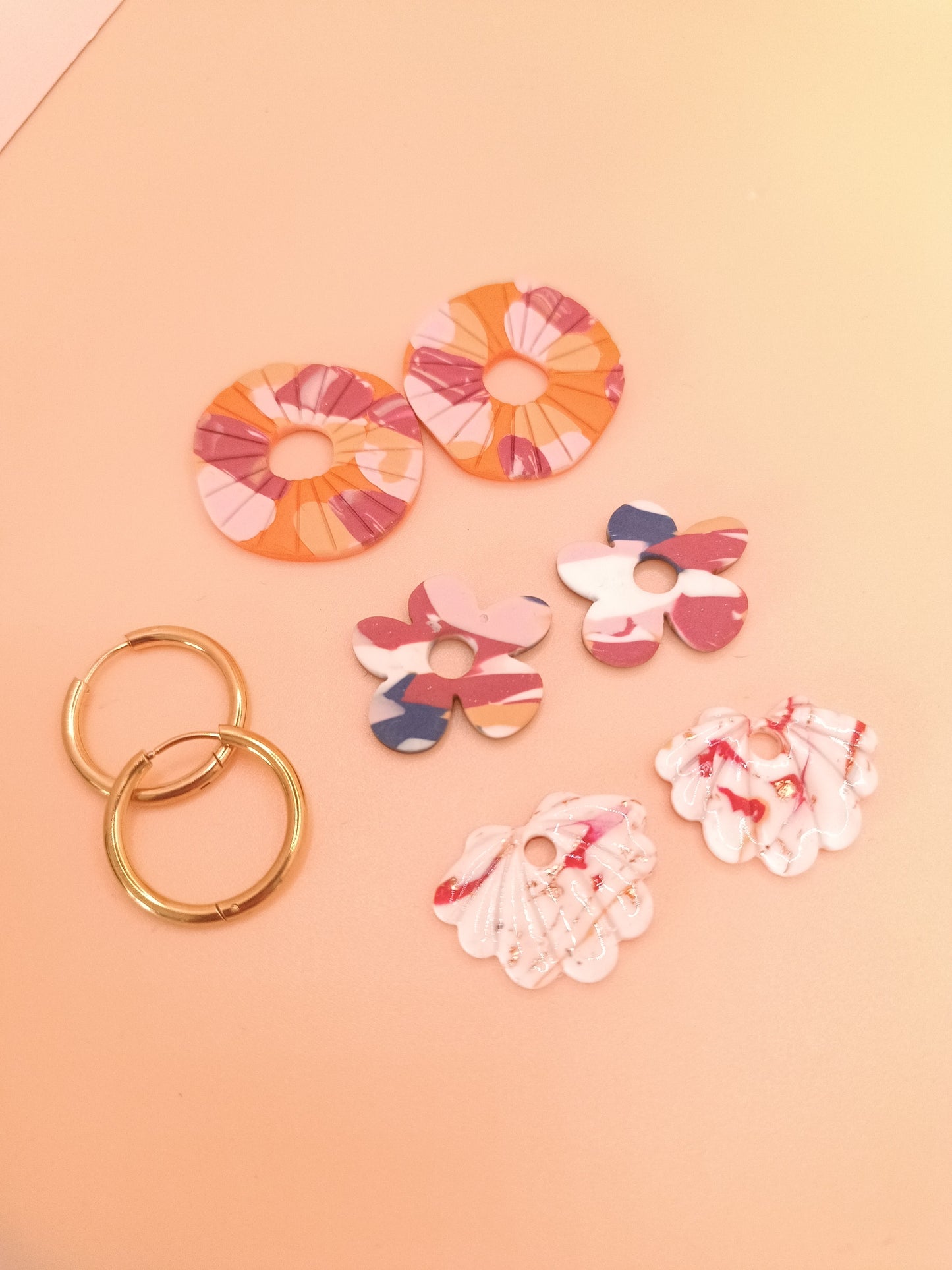 Lot de 3 interchangeables + créoles + macaron