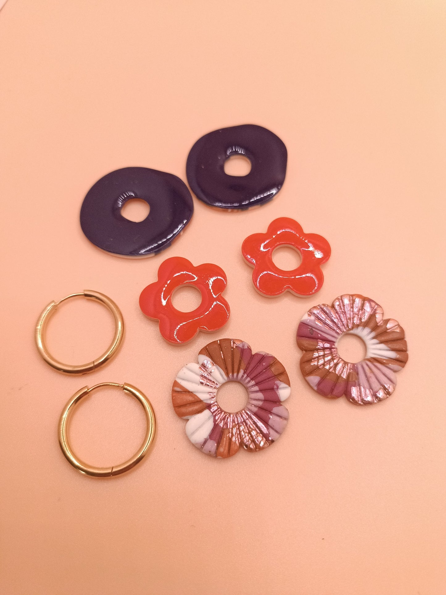 Lot de 3 interchangeables + créoles + macaron