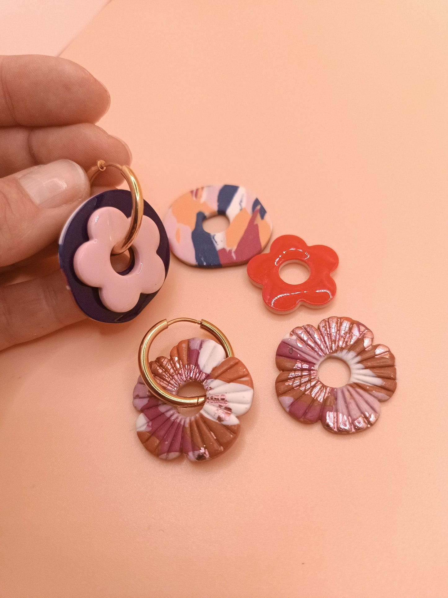 Lot de 3 interchangeables + créoles + macaron