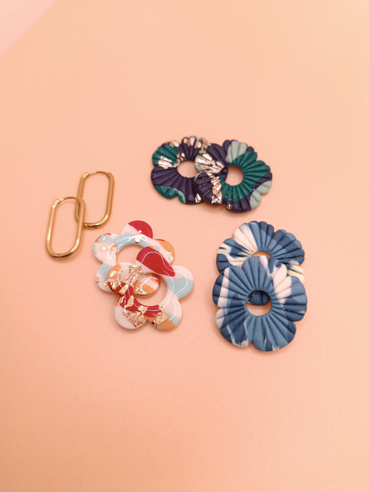 Lot de 3 interchangeables + créoles + macaron