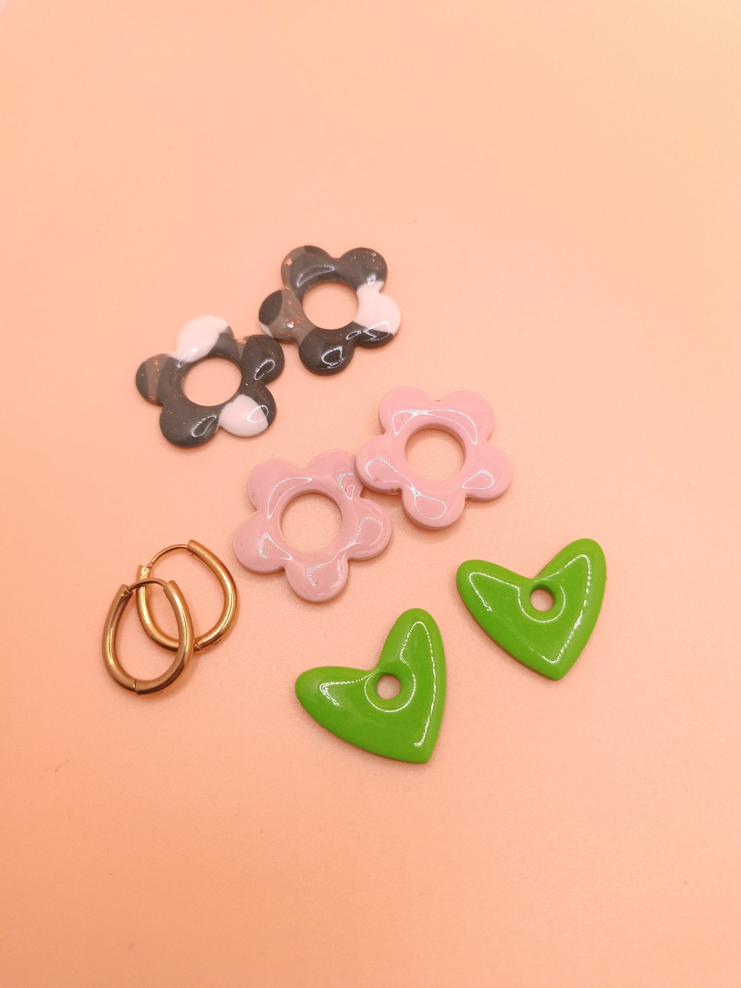 Lot de 3 interchangeables + créoles + macaron