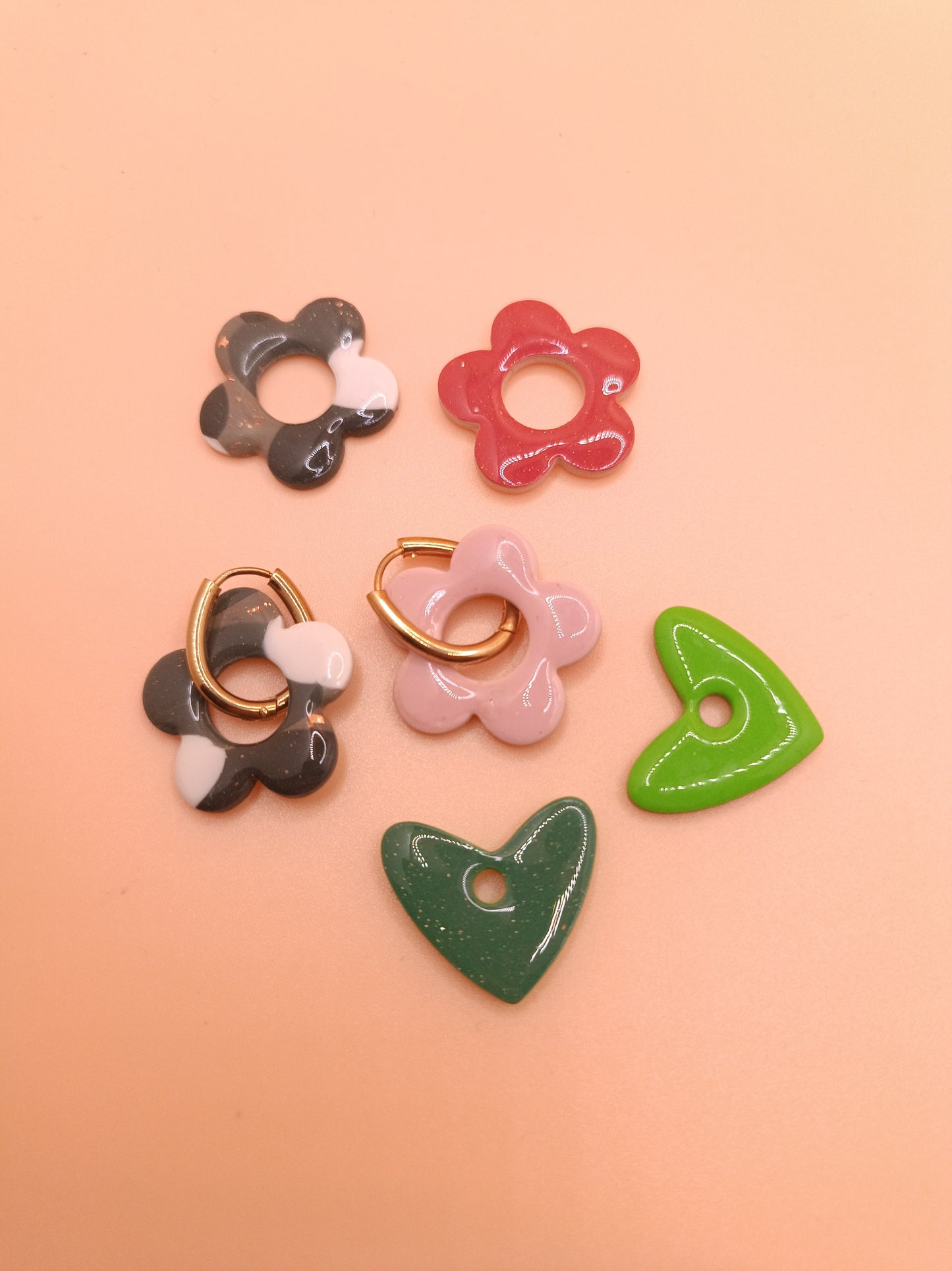 Lot de 3 interchangeables + créoles + macaron