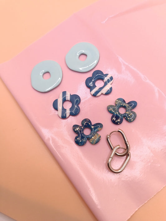 Lot de 3 interchangeables + créoles + macaron