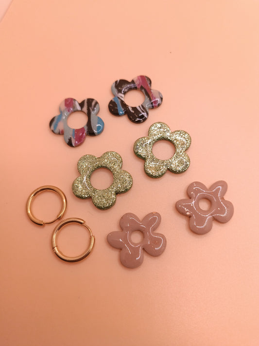 Lot de 3 interchangeables + créoles + macaron