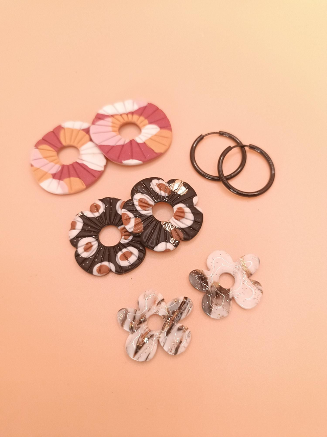 Lot de 3 interchangeables + créoles + macaron