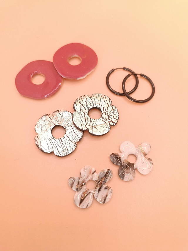 Lot de 3 interchangeables + créoles + macaron