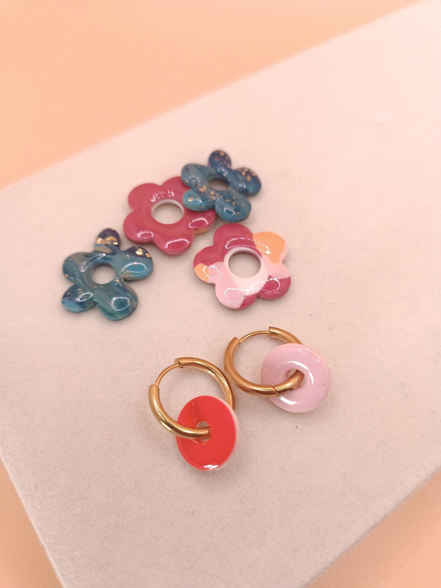 Lot de 3 interchangeables + créoles + macaron